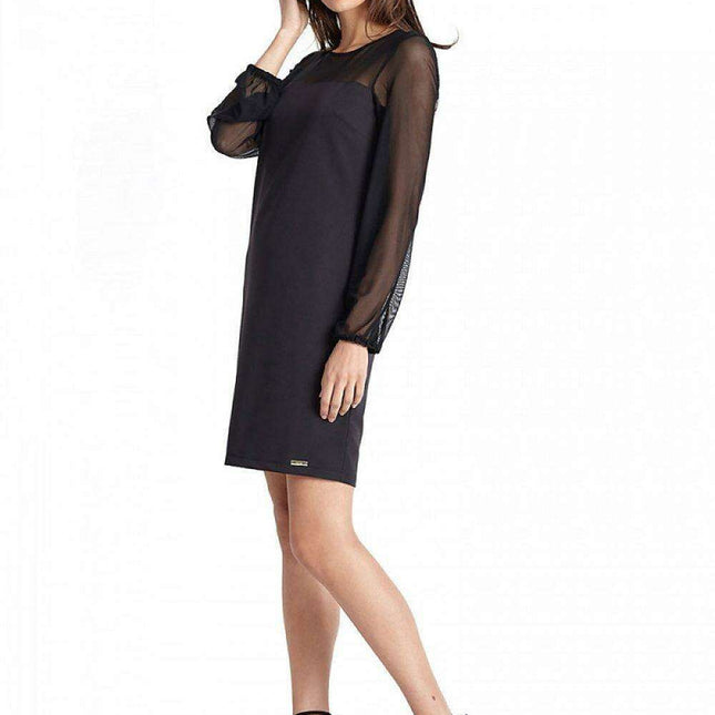 Chic Polka Dot Long Sleeve Mesh Dress IVON Collection