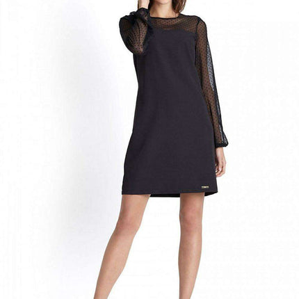 Chic Polka Dot Long Sleeve Mesh Dress IVON Collection - Très Elite