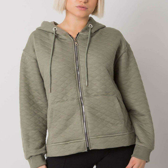 Chic Quilted Ladies' Zip-Up Hoodie