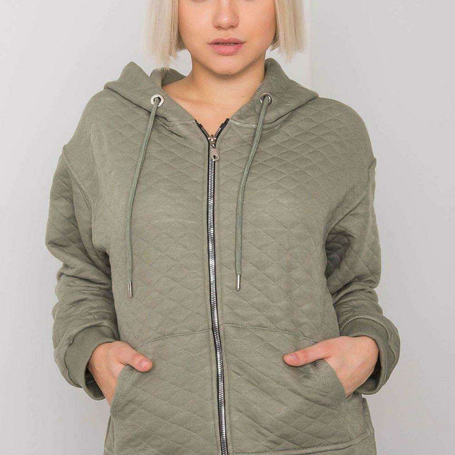 Chic Quilted Ladies' Zip-Up Hoodie