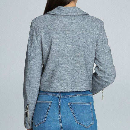 Chic Ramoneska Jacket with Elegant Lining and Trendy Zipper Details - Très Elite
