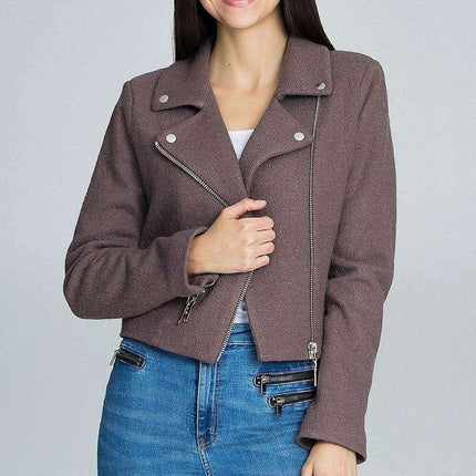 Chic Ramoneska Jacket with Elegant Lining and Trendy Zipper Details - Très Elite