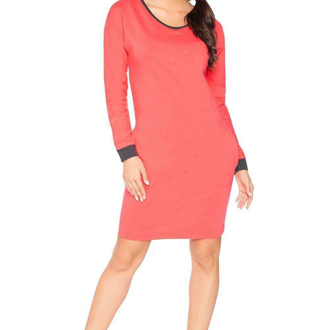 Chic Raw Edge Knit Day Dress