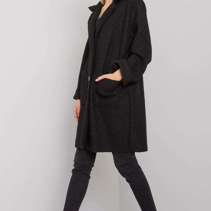 Chic Red Bouclé Coat with Stylish Button Details - Très Elite