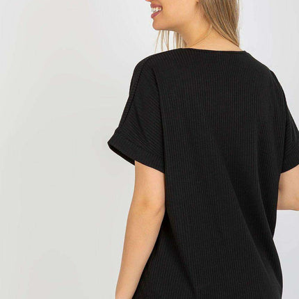Chic Relaxed Ribbed Cotton Blouse - Très Elite