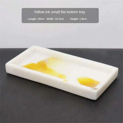 Chic Resin Marble Tray Set for Elegant Bathroom and Bedroom Organization - Très Elite