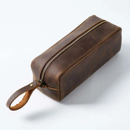 Chic Retro Leather Zippered Pen Holder - Perfect for Students and Collectors - Très Elite