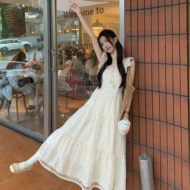 Chic Retro Y2K Midi Dress for Women - Versatile Beach and Party Wear with Stylish Short Sleeves