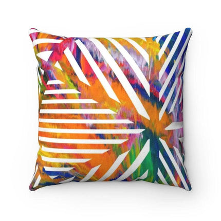 Chic Reversible Rainbow Geometric Pillowcase - Essential Home Accent