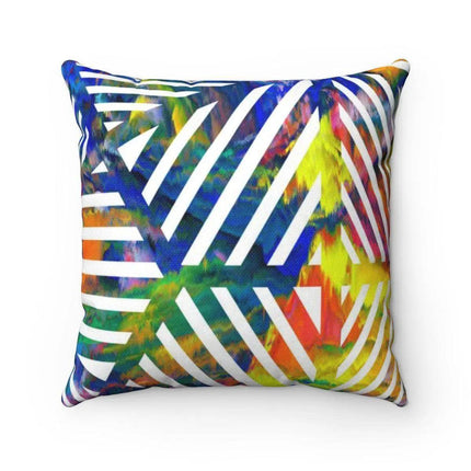 Chic Reversible Rainbow Geometric Pillowcase - Essential Home Accent