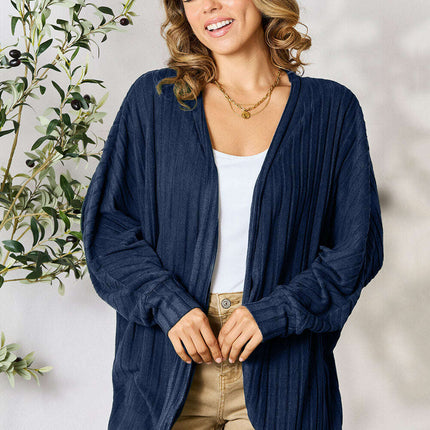 Chic Ribbed Cocoon Cardigan - Redefine Your Casual Look