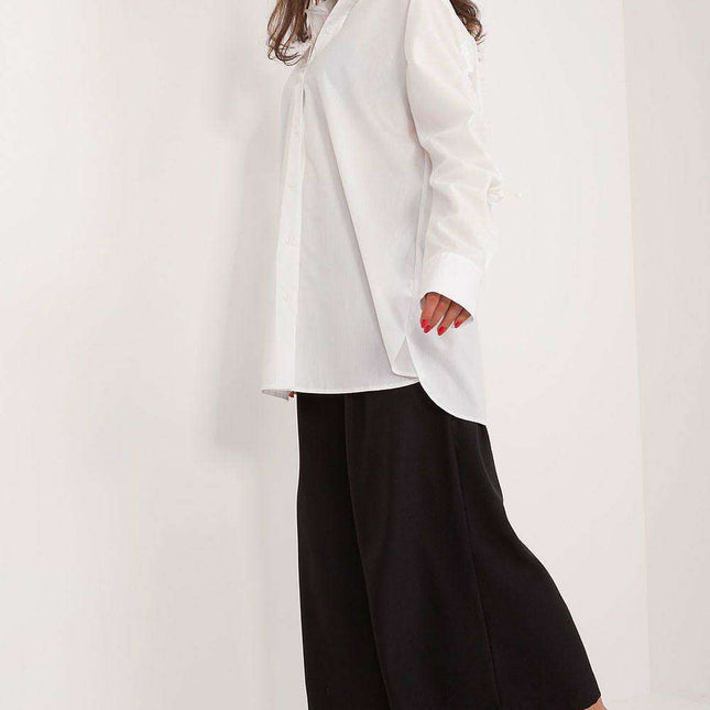 Chic Ribbed Cotton Long Sleeve Shirt