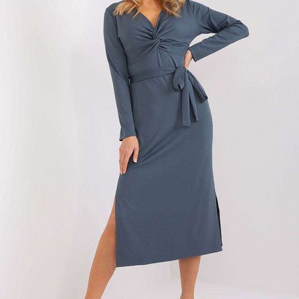 Chic Ribbed Daydress with Alluring Heart Neckline and Stylish Accents - Très Elite