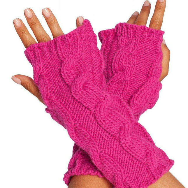 Chic Ribbed Fingerless Gloves