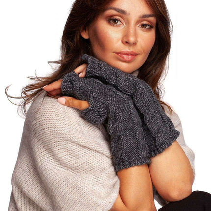 Chic Ribbed Fingerless Gloves - Très Elite