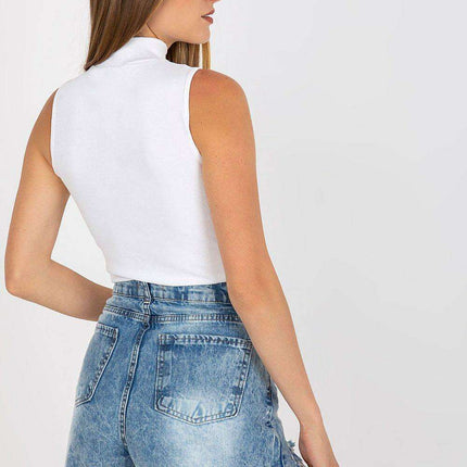 Chic Ribbed Half Turtleneck Top for Effortless Style - Très Elite