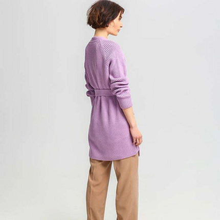 Chic Ribbed Knit Tie-Belt Cardigan - Très Elite