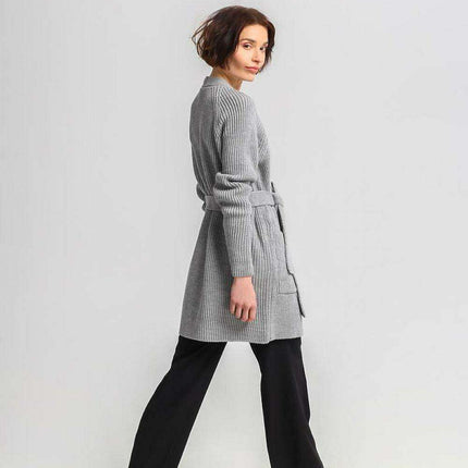 Chic Ribbed Knit Tie-Belt Cardigan - Très Elite