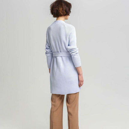 Chic Ribbed Knit Tie-Belt Cardigan - Très Elite