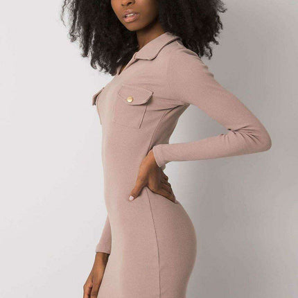 Chic Ribbed Pencil Dress With Heart Neckline Parisian Style - Très Elite