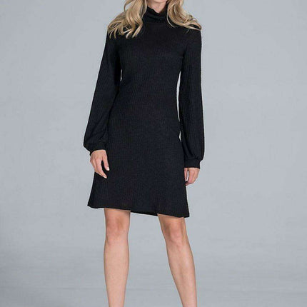 Chic Ribbed Turtleneck Midi Dress - Très Elite