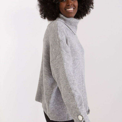 Chic Ribbed Turtleneck Pullover - Très Elite