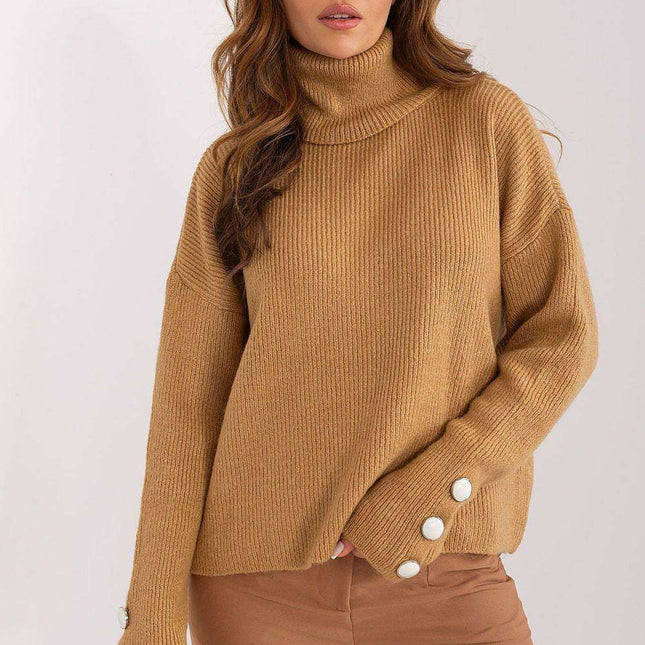 Chic Ribbed Turtleneck Pullover - Très Elite