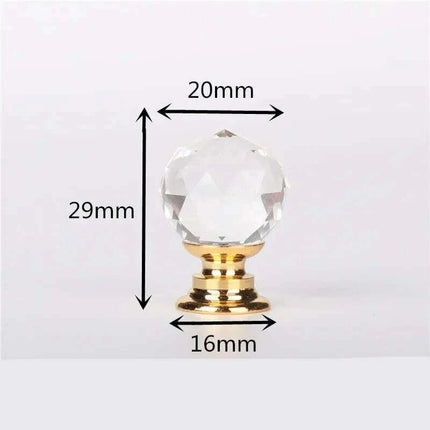 Chic Round Crystal Glass Drawer Knobs - Available in Various Sizes - Très Elite