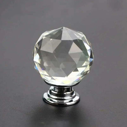 Chic Round Crystal Glass Drawer Knobs - Available in Various Sizes - Très Elite