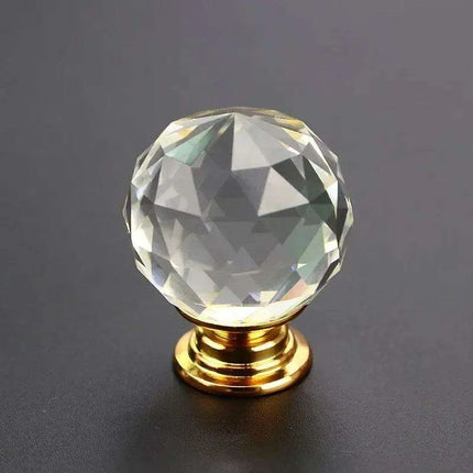 Chic Round Crystal Glass Drawer Knobs - Available in Various Sizes - Très Elite