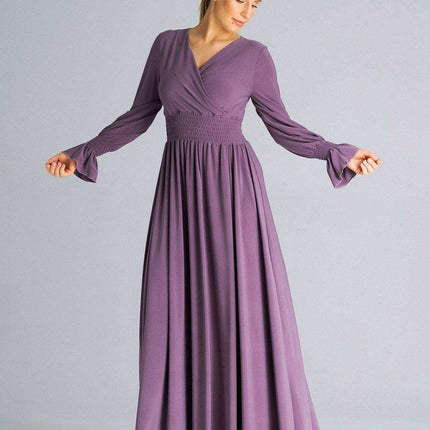 Chic Ruched Sleeve Evening Maxi Dress - Très Elite