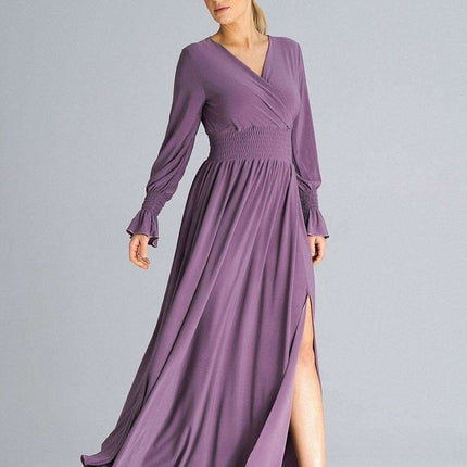 Chic Ruched Sleeve Evening Maxi Dress - Très Elite