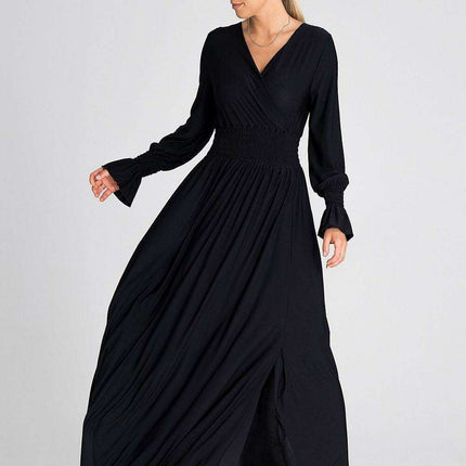 Chic Ruched Sleeve Evening Maxi Dress - Très Elite