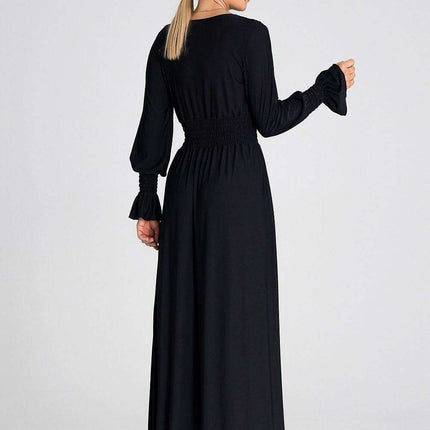 Chic Ruched Sleeve Evening Maxi Dress - Très Elite