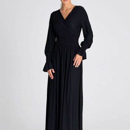 Chic Ruched Sleeve Evening Maxi Dress - Très Elite