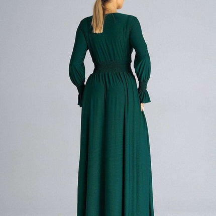 Chic Ruched Sleeve Evening Maxi Dress - Très Elite