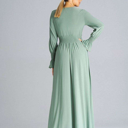 Chic Ruched Sleeve Evening Maxi Dress - Très Elite