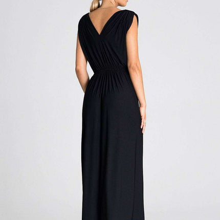 Chic Ruffle-Accented Maxi Dress with Pagon Details - Très Elite