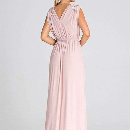 Chic Ruffle-Accented Maxi Dress with Pagon Details - Très Elite