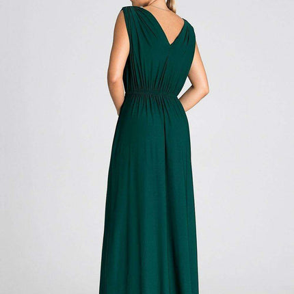 Chic Ruffle-Accented Maxi Dress with Pagon Details - Très Elite