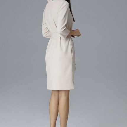 Chic Ruffle Neckline Cocktail Dress with Side Slits & Adjustable Waist - Très Elite