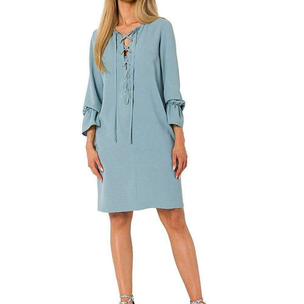 Chic Ruffle Sleeve Daydress with Unique Motif - Très Elite