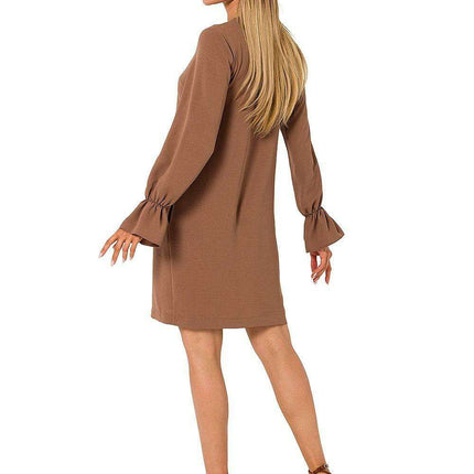 Chic Ruffle Sleeve Daydress with Unique Motif - Très Elite