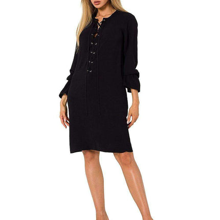 Chic Ruffle Sleeve Daydress with Unique Motif - Très Elite