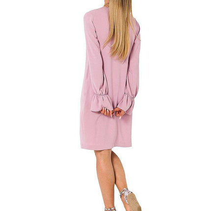 Chic Ruffle Sleeve Daydress with Unique Motif - Très Elite