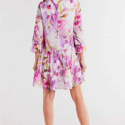 Chic Ruffled Chiffon Day Dress - Très Elite