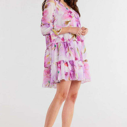 Chic Ruffled Chiffon Day Dress - Très Elite