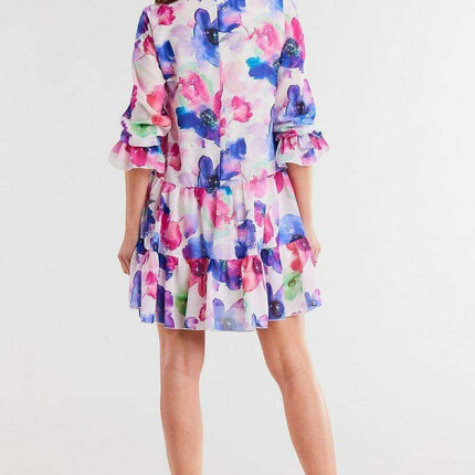 Chic Ruffled Chiffon Day Dress - Très Elite
