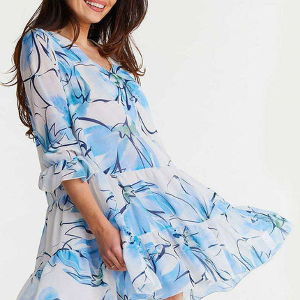 Chic Ruffled Chiffon Day Dress