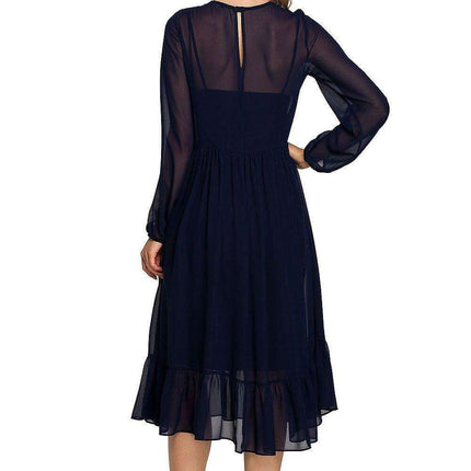 Chic Ruffled Chiffon Evening Dress - Très Elite